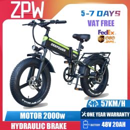 Bicycle ZPW H20PRO Adultes Ebike 1000W 48V 20AH Bike électrique Mountain Snow Motorcycles 20 pouces