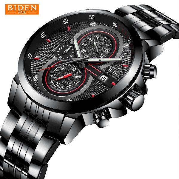 Biden Bidens New Mens Watch Business Fashion Precision Steel Band Quartz Watch