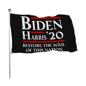 Biden Harris restaurer l'âme de la nation drapeaux 3' x 5' ft 100D polyester couleur vive de haute qualité avec deux œillets en laiton