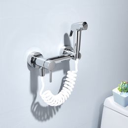 BIDets zwarte badkamer mixer tap bidet toiletkraan bidet mixer hygiënische douche lot koud water een gat draagbare spuiter