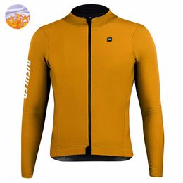 Biehler Winter Thermische Fleece Wielertrui Heren Fietsen Lange mouwen Warme Tops Buitensporten Fietsjassen Ropa Ciclismo Hombre 240112