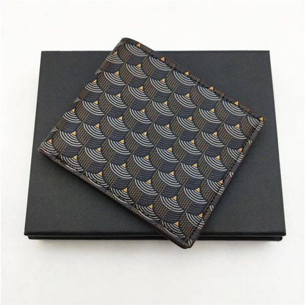 Bifold Mens Wallet Fashion Box Wallet Cuir Hommes Portefeuilles Échelle Motif Véritable Avec Court Fente Carte Portefeuilles Petit Poisson Avec Class226K