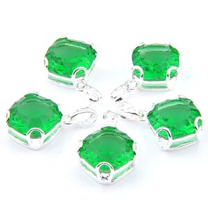 Grote 12 stuks geweldige vintage groene kwartskristal edelstenen 925 sterling zilver VS Israël bruiloft verlovingshangers Weddings220S