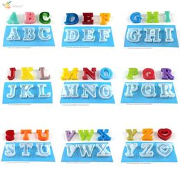 Big 26 Letters Set Home Decoration Moules de gâteaux Epoxy Resin Silicone pour les bijoux Making6195724