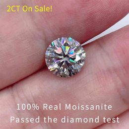 Grande pierre de diamant en vrac, couleur réelle D VVS1 3EX, 2CT, 8MM, Moissanite entière pour bague, bijoux fins, 260U