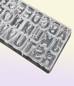 Big 3D chocoladevormen letters cake pan mallen para chocolaatjes schimmel diy voor chocolade polycarbonaat8885643