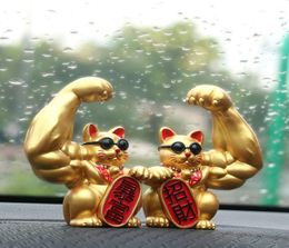Grote arm Lucky Cat Figurine Gift Welcome Deur Interieur woonkamer Decor Chinees zwaaien fortuin accessoire 22052379598977