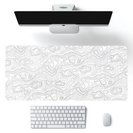 Tapis de souris grand Art blanc noir tapis de protection de bureau sur les tapis de Table tapis d'ordinateur Xxl tapis de souris tapis étendu tapis de bureau cadeau
