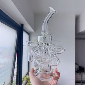 9,5 pouces recycleur plates-formes pétrolières verre épais bangs d'eau narguilés chicha fumée conduites d'eau en verre dab bang avec joint de 14 mm