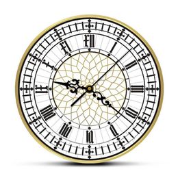 Big Ben Klok Hedendaagse Moderne Wandklok Retro Stille Niet-tikkende Muur Horloge Engels Home Decor Groot-Brittannië Londen Gift X070261b