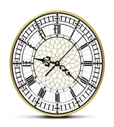 Big Ben Clock Contemporáneo Modern Wall Reloj Retro Silent Silent no ticking Wall Watch Decoración del hogar en inglés Gran Bretaña Regalo Londres LJ208088583