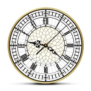 Big Ben Klok Hedendaagse Moderne Wandklok Retro Stille Niet-tikkende Muur Horloge Engels Home Decor Groot-Brittannië Londen Gift X070261b