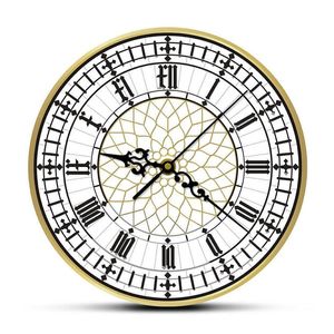 Big Ben Klok Hedendaagse Moderne Wandklok Retro Stille Niet-tikkende Muur Horloge Engels Home Decor Groot-Brittannië Londen Gift X070282v