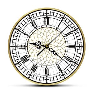 Big Ben Klok Hedendaagse Moderne Wandklok Retro Stille Niet-tikkende Muur Horloge Engels Home Decor Groot-Brittannië Londen Gift X070296L