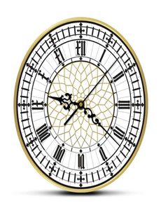 Big Ben Clock eigentijdse moderne wandklok retro stille niet -tikkende muur kijk Engels thuisdecor Groot -Brittannië London cadeau X0709356823