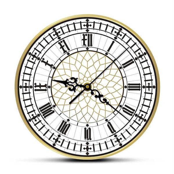Big Ben horloge contemporaine moderne horloge murale rétro silencieuse sans tic-tac montre murale anglais décor à la maison Grande-Bretagne Londres cadeau X070233W