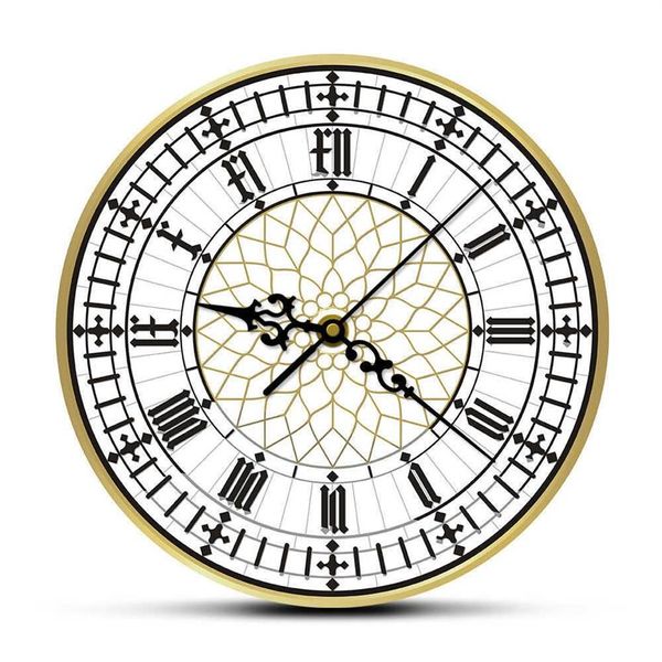 Big Ben Reloj Contemporáneo Moderno Reloj de Pared Retro Silencioso Sin tictac Reloj de Pared Inglés Decoración del Hogar Gran Bretaña Londres Regalo X070323p