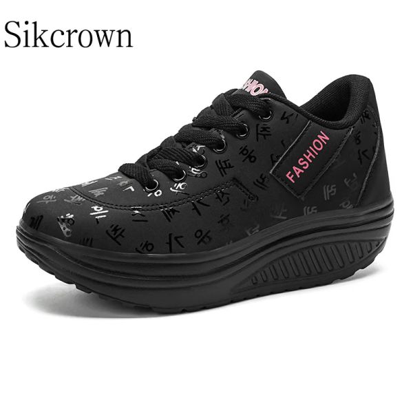 Big Black 378 42 Tamaño Rocking Rocking Shoes Designer de moda de moda platlaforma Wedge Woman Sports 24122