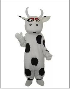 Big Black Dot Cow Mascot Kostuum Halloween Kerst Fancy Party Animal Stripfiguur Outfit Pak Volwassen Vrouwen Mannen Jurk Carnaval Unisex Volwassenen