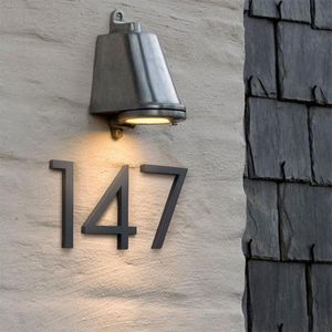 Big Black House Number Floating Sign 15cm Modern Door Numbers Building Signage Outdoor Huisnummer Numeros Casa Address Plate Other Hardware