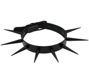 Big Black Spike Rivet Wild Punk Rock Leather Harness Choker Kettingen Women Gothic Harajaku Statement Party Sieraden Men2141975