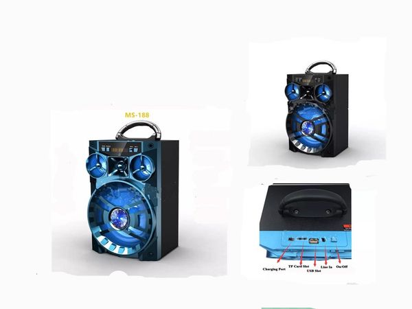 Altavoz con Bluetooth grande, altavoz HiFi con sonido, altavoces auxiliares portátiles, caja de música inalámbrica para exteriores con luz LED USB, Radio FM TF