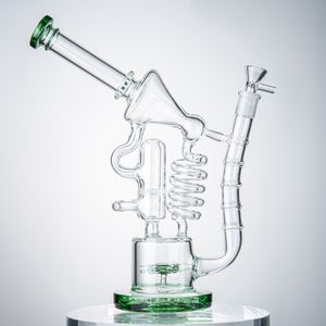 Big Bongs 12 pouces Recycler Conduites d'eau Heady Bowl Birdcage Beecomb Perc Hookahs 14mm Femelle Matrice Épaisse side-car Fumer Dab Rigs