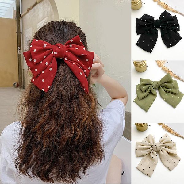 Big Bow Hair Barrettes Mujeres Simple All-match Ribbon Grip Set Horquilla Moda Moda Niñas Accesorios