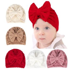 Gros nœud doux bébé chapeau bébé filles garçons Turban chapeau nouveau-né infantile casquette tricoté bonnets enfant en bas âge chapeaux enfants chapeaux GC2400