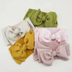 Gros nœud papillon en tissu Nylon bandeau pour enfants accessoires de cheveux nouveau-né noeud Turban bandeau enfants Turban bandeau bébé filles