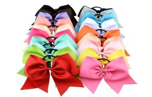 Big Bowknot Girls Solid Girls Cheerleading Hairs Bows Grosgrain Ribbon Cheer Bow Band élastique Hair Hair Hair pour fille 5985753193