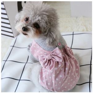 Grote strikken Prinses Hondenkleding Chihuahua Winter Herfst Herfst Liefde Huisdier Jurken XS S XXL Kleine middelgrote dieren Kat Kledingbenodigdheden308q