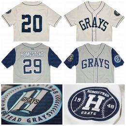 Big Boy Big Boy Homestead Greys Maillot de baseball personnalisé NLBM Negro Leagues Stiched Name Stiched Number Expédition rapide