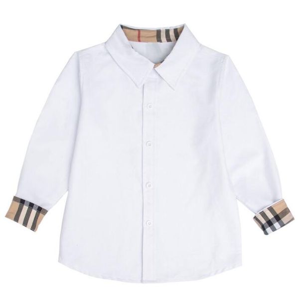 Grands garçons chemises décontractées coton enfants Plaid à manches longues chemise printemps automne enfants col rabattu chemise enfant hauts 3-12 ans