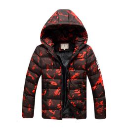 Grote jongens winterlagen kinderen down jassen camouflage printen kinderen jas dikker warme parka's capuchies capuchon kinderen uit het kader van kleding 4007913