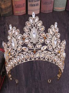 Grandes couronnes de mariée cristaux de luxe princesse mariage diadème de mariée couronne accessoires de cheveux mariée argent bal fête or rose bleu rouge 4477303
