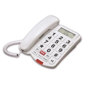 Téléphone à gros boutons pour personnes âgées, identification de l'appelant, téléphones fixes pour personnes âgées, téléphone résidentiel amplifié pour personnes âgées avec SOS 240102