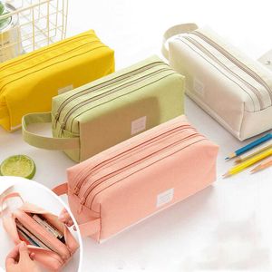 big capacity Cloth Pencil Case Student Pencil Pouch Coin Pouch handheld Cosmetic Bag Office Stationery Organizer school supplies stationery