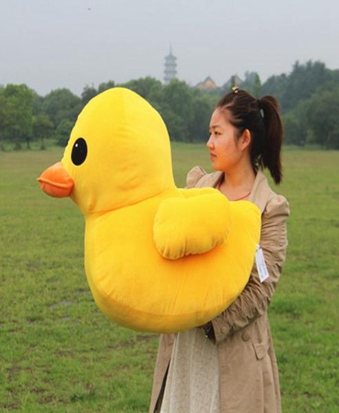 Gran caricatura de pato amarillo peluche juguete gigante relleno con almohada de almohada de almohada de muñeca de pato para bebés 28 pulgadas 70cm DY507834141610