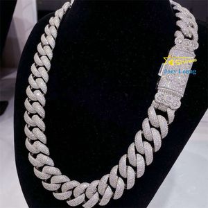 Grote ketting 20 mm ketting hiphop sieraden 925 zilveren vvs diamant moissaniet ijsje uit Cubaanse linkketen custom