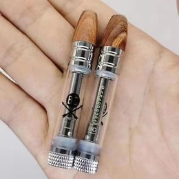 Big Chief Cartouches Embouchure en bois 0,8 ml Réservoir en verre vide Atomiseurs à bobine en céramique 510 Fil Dab Pen Cartouche de vaporisateur de cire pour huile épaisse D8