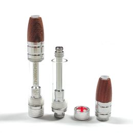 Big Chief Cartridges Houten Mondstuk 1,0 ml Lege Glazen Tank Keramische Spoel Verstuivers 510 Draad Dab Wax Pen Vaporizer Cartridge voor Dikke Olie