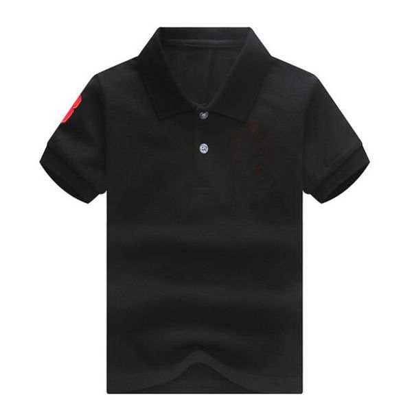 Grands enfants polo avec manches courtes revers broderie cheval garçons filles chemises été polos t-shirt tops tee enfants vêtements, pour 2-16T