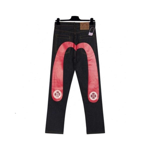 Grandes pantalones de mezclilla, jeans, otoño e invierno estilos de pareja, mezclilla de fábrica original, Red M impresión