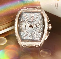 Grand cadran cinq points designer luxe mode cristal hommes montres chronomètre ceinture en cuir calendrier de mode bracelet à quartz cadeaux masculins tous les sous-cadrans de travail