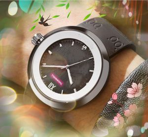 Grote wijzerplaat luxe herenhorloges 43 mm hoge kwaliteit automatisch quartz uurwerk diamanten ring klok rubberen lederen band kalender groothandel mannelijke geschenken polshorloge relogios
