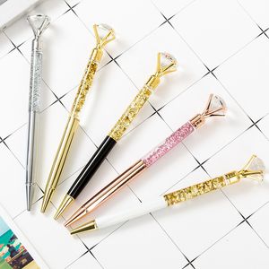 Gros diamant cristal stylo gemme stylos à bille anneau mariage métal stylo à bille Kawaii stylo magique mode école fournitures de bureau