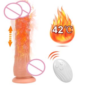 Grosse bite télécommande réaliste pénis vibrateur chauffage poussant gode pour femmes Masturbation féminine sexy jouets lesbiennes