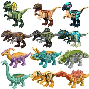 Grand dinosaure bloque les figurines d'action du monde dinosaure assemblé avec des modèles de blocs de construction sonores jouets pour les enfants