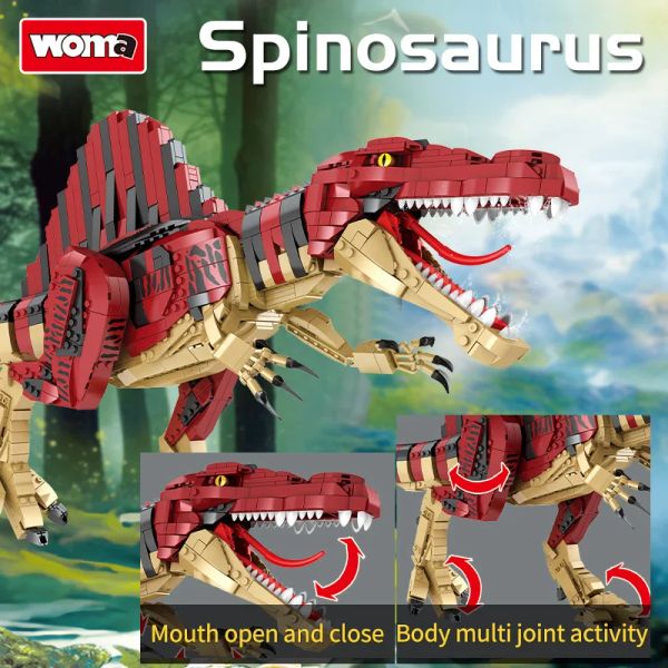 Big Dinosaur Building Bloc Jurassic Tyrannosaurus Rex World 2 Assemblage de bricolage Figures de briques Dino Pterosaur Toy Kids Dinosaur Gift